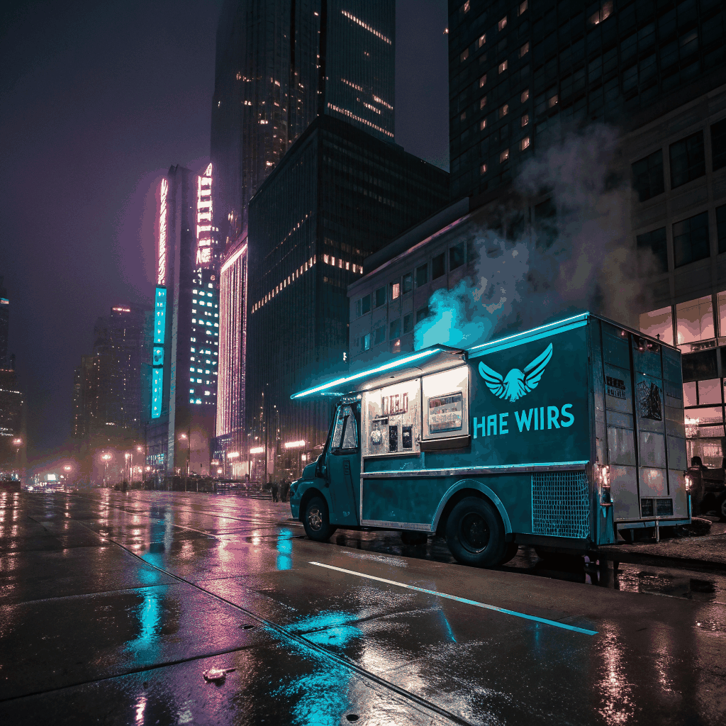 Urban Burger Van at night